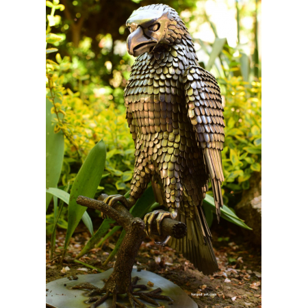 eagle standing - stainless steel figure